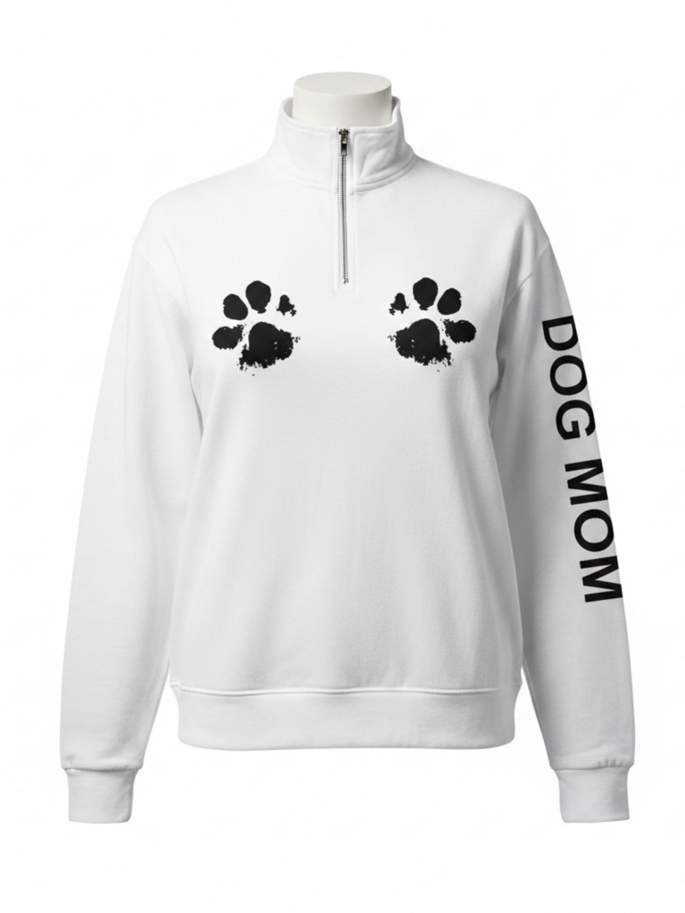 White Dog Mom Long Sleeve Tee